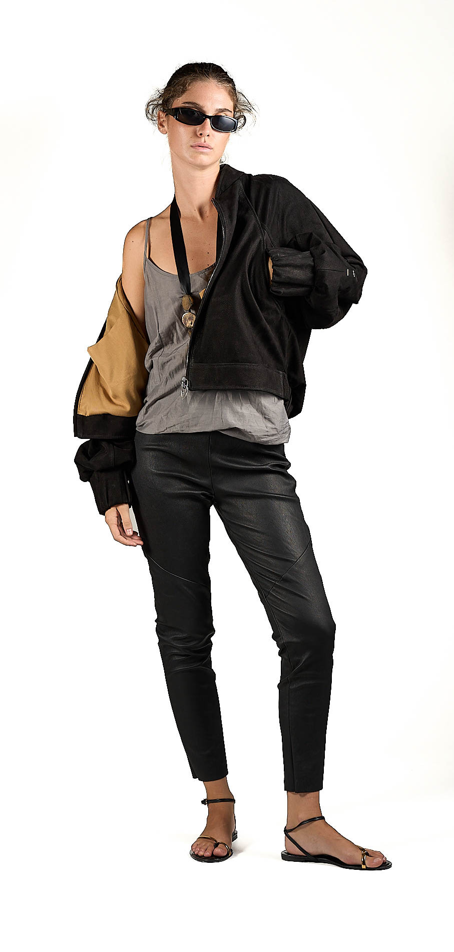 DANIELE BASTA LEATHER AND SILVER JACKET